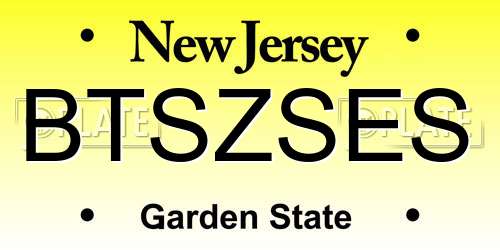 BTSZSES New Jersey License Plate