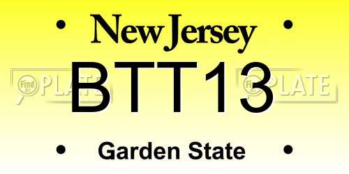 BTT13 New Jersey License Plate