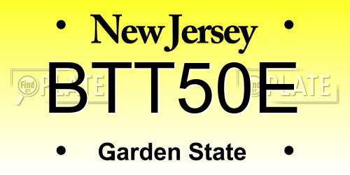 BTT50E New Jersey License Plate