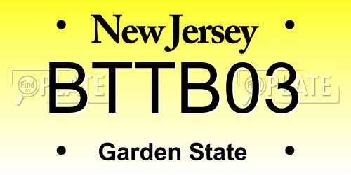 BTTB03 New Jersey License Plate