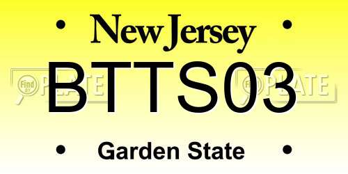 BTTS03 New Jersey License Plate
