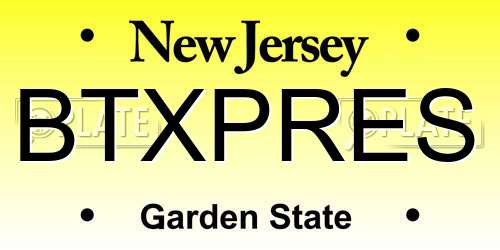 BTXPRES New Jersey License Plate