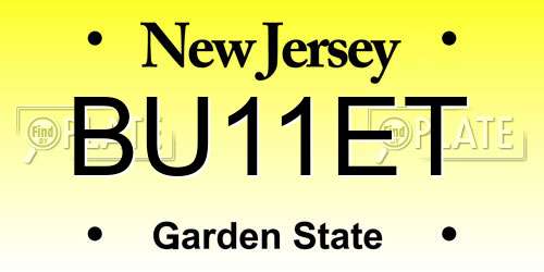 BU11ET New Jersey License Plate
