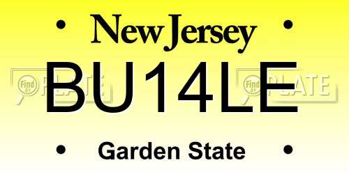 BU14LE New Jersey License Plate
