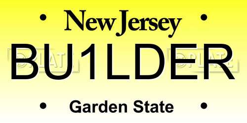 BU1LDER New Jersey License Plate