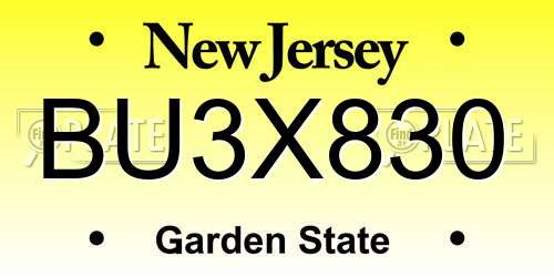 BU3X830 New Jersey License Plate