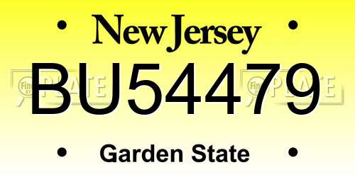 BU54479 New Jersey License Plate
