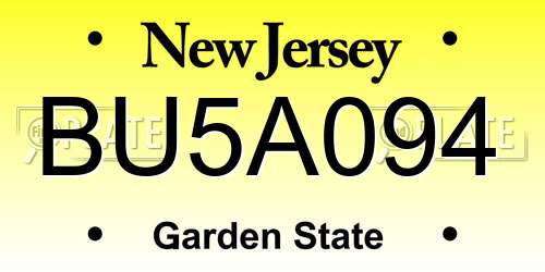 BU5A094 New Jersey License Plate