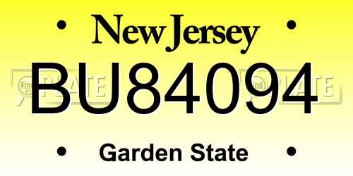BU84094 New Jersey License Plate