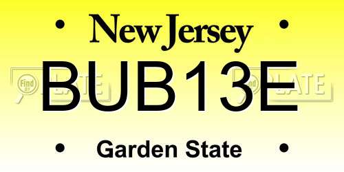 BUB13E New Jersey License Plate