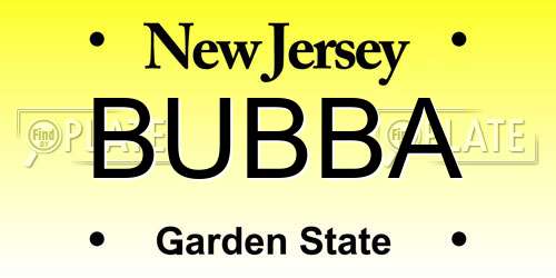 BUBBA New Jersey License Plate