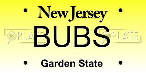 BUBS New Jersey License Plate