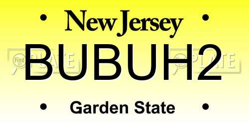 BUBUH2 New Jersey License Plate