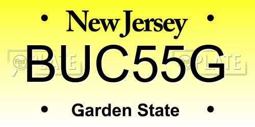 BUC55G New Jersey License Plate