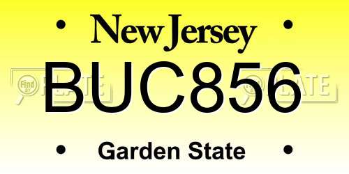 BUC856 New Jersey License Plate