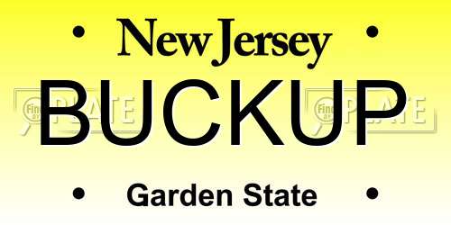 BUCKUP New Jersey License Plate