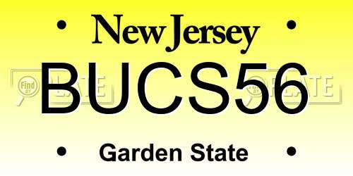 BUCS56 New Jersey License Plate