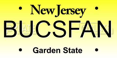BUCSFAN New Jersey License Plate