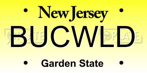 BUCWLD New Jersey License Plate