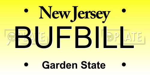 BUFBILL New Jersey License Plate