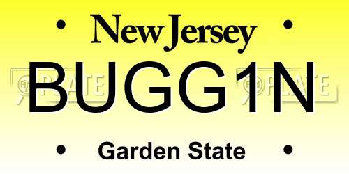 BUGG1N New Jersey License Plate
