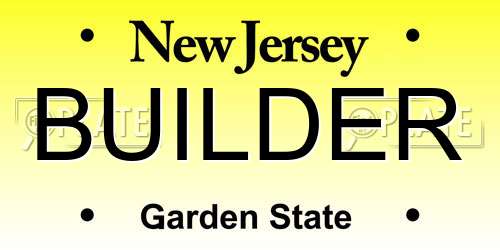 BUILDER New Jersey License Plate
