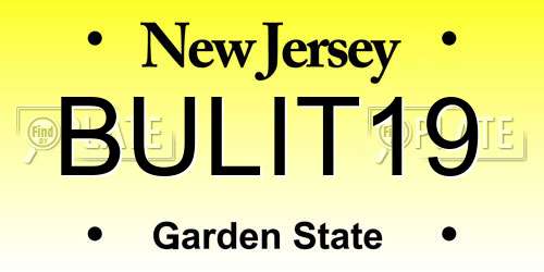 BULIT19 New Jersey License Plate