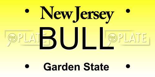 BULL New Jersey License Plate