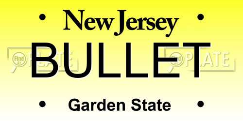 BULLET New Jersey License Plate