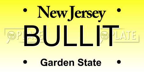 BULLIT New Jersey License Plate