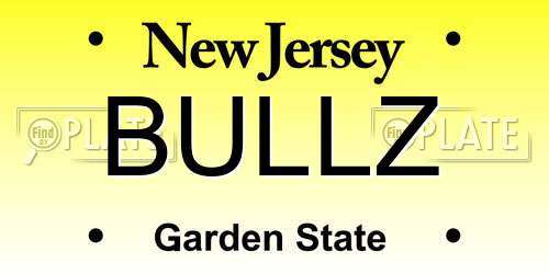 BULLZ New Jersey License Plate