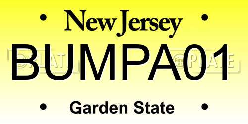 BUMPA01 New Jersey License Plate