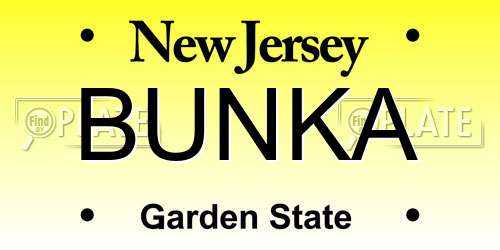 BUNKA New Jersey License Plate