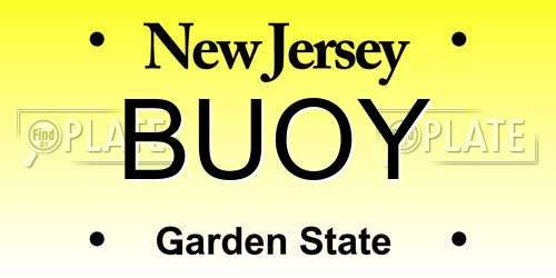 BUOY New Jersey License Plate
