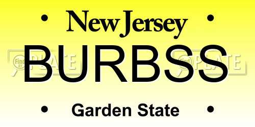 BURBSS New Jersey License Plate