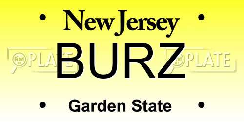 BURZ New Jersey License Plate