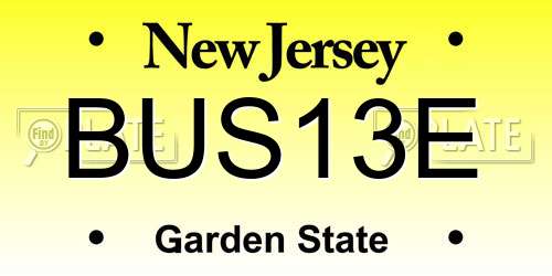 BUS13E New Jersey License Plate