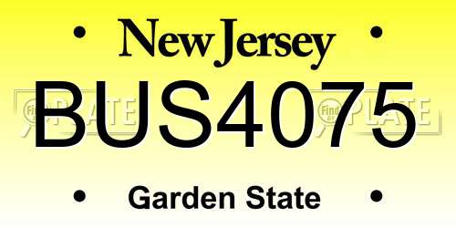 BUS4075 New Jersey License Plate