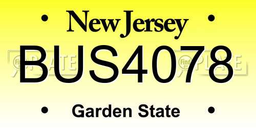 BUS4078 New Jersey License Plate