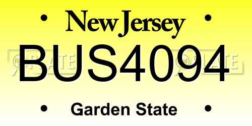 BUS4094 New Jersey License Plate