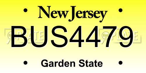 BUS4479 New Jersey License Plate