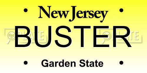 BUSTER New Jersey License Plate