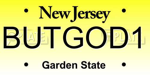 BUTGOD1 New Jersey License Plate