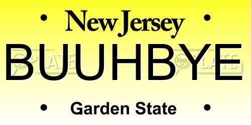 BUUHBYE New Jersey License Plate