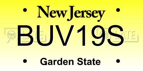 BUV19S New Jersey License Plate