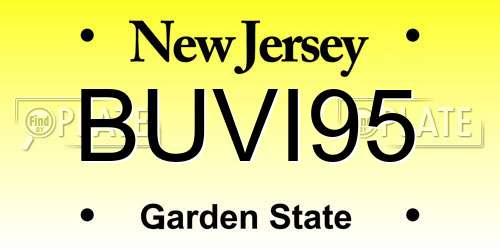 BUVI95 New Jersey License Plate