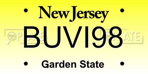 BUVI98 New Jersey License Plate