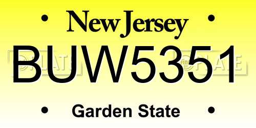 BUW5351 New Jersey License Plate