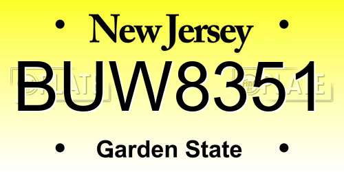 BUW8351 New Jersey License Plate