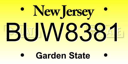 BUW8381 New Jersey License Plate